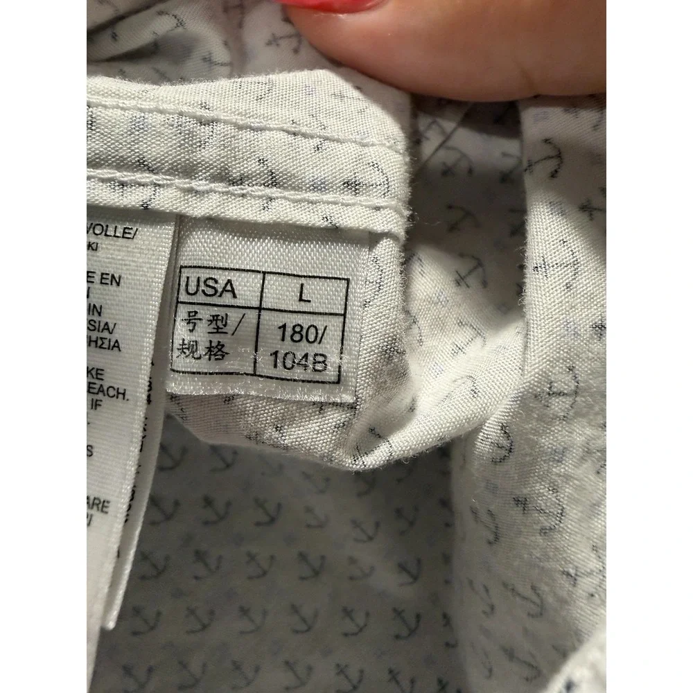 Brooks Brothers Regent Fit Button Down Featuring Micro Print Anchors Size Large